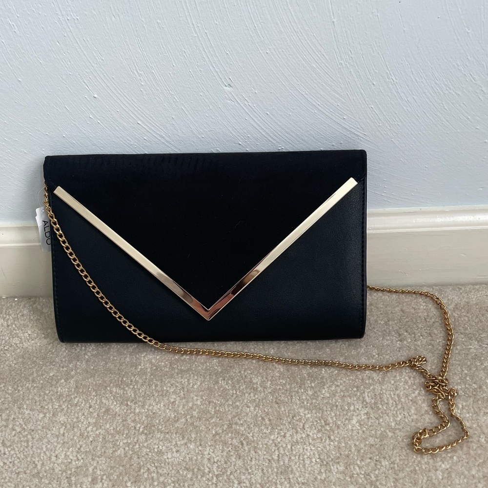 Aldo Black suede clutch